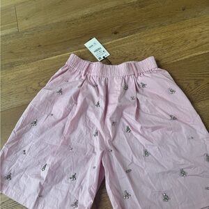 Zara Pink Bermudas with Elastic Waistband and Lightweight Fabric
